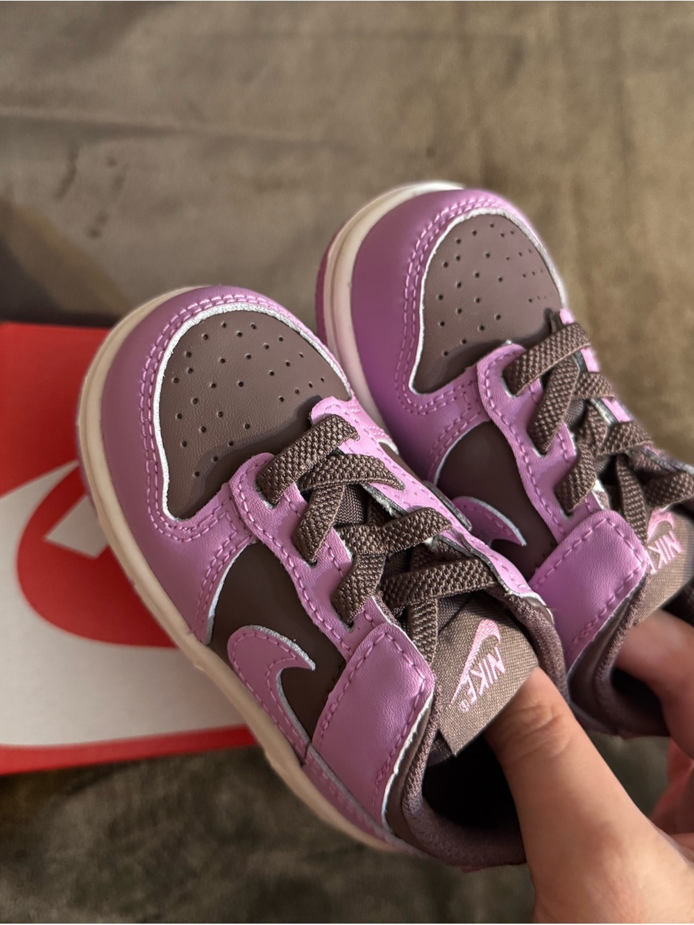 Nike Kids' Pink and Brown Velcro Low-Top Sneakers - Picture 5 of 8